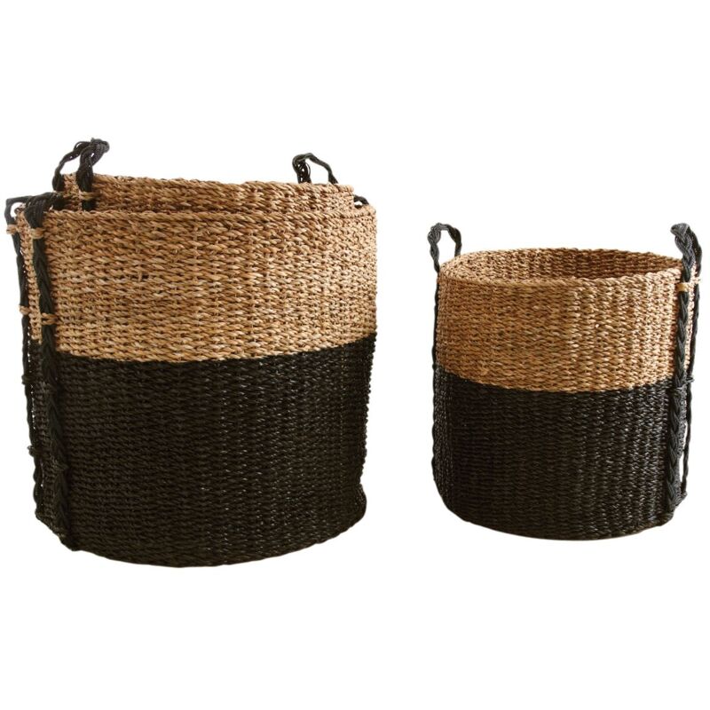 Cache-pot ronds en jonc de mer (Lot de 3)