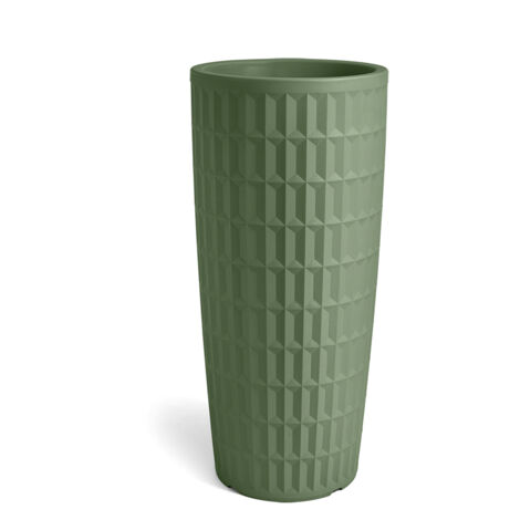 Cache-pot rotondo in resina "Tyle" altezza 85 cm. Mimetic Green