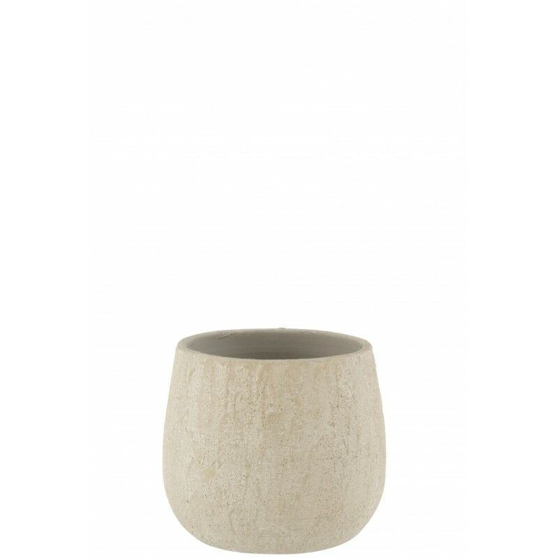 Jolipa - Cache-pot rugueux en céramique gris 20x20x19 cm - gris