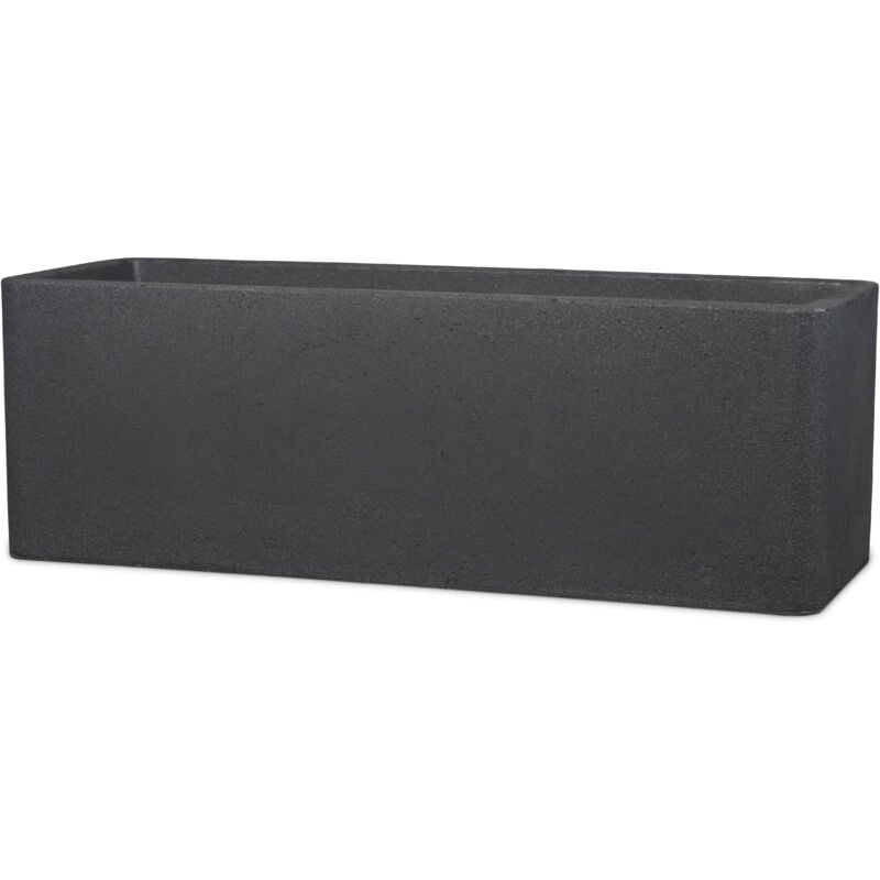 Alea Box 80, bac à plantes/pot à fleurs/jardinière, rectangulaire, coloris: Granit noir, fabriqué avec du plastique recyclé, our l'extérieur