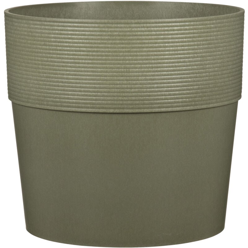 Groove 40, pot de fleurs/plantes, rond, en plastique couleur: Khaki, 38 cm de diamètre, 35,2 cm de hauteur, 50,8 l vol. - Scheurich