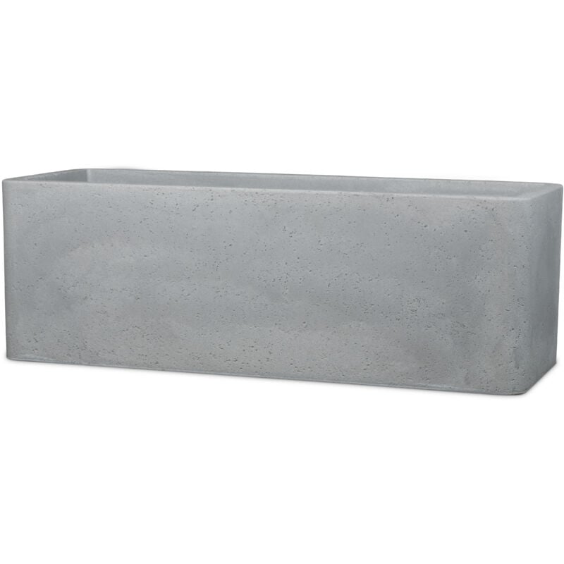 Alea Box 80, bac à plantes/pot à fleurs/jardinière, rectangulaire, coloris: Stony Grey, fabriqué avec du plastique recyclé, pour l'extérieur
