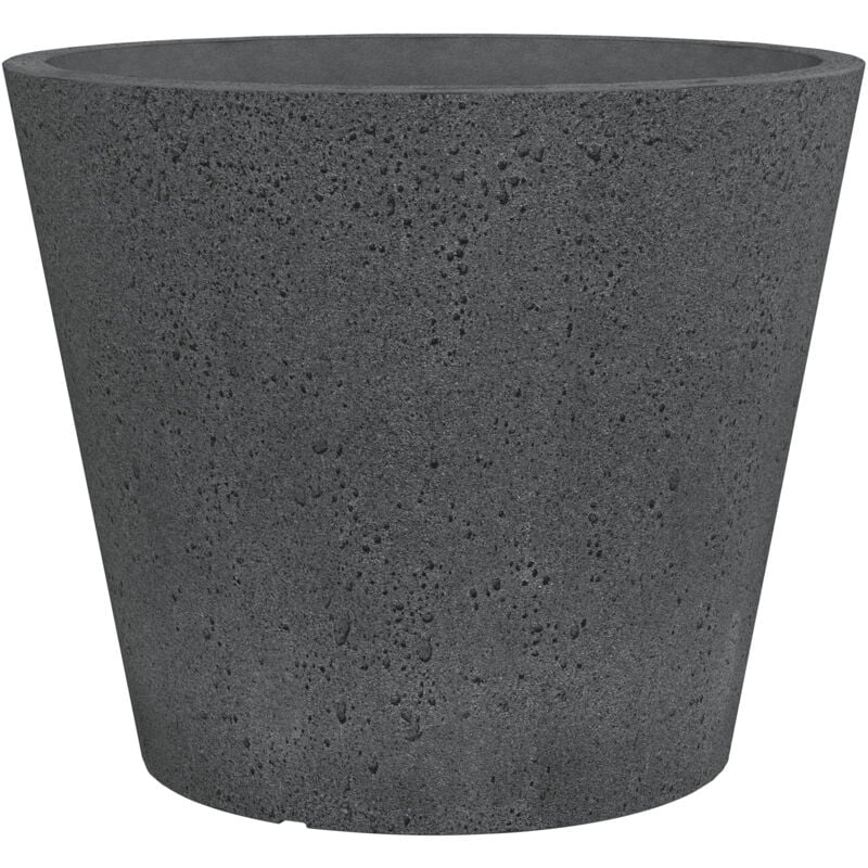 C-Cone 30, vase/pot de fleurs/pot de plantes, rond, en plastique couleur : Stony Black, 28.5 cm de diamètre, 24.3 cm de hauteur, 10 l vol. - Scheurich