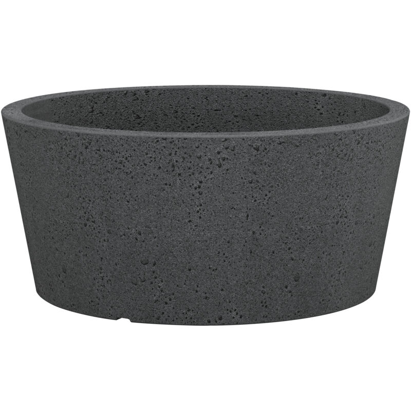 C-Cone 40. coupe à plantes/pot de fleurs/pot de plantes. rond. en plastique couleur : Stony Black. 39 cm de diamètre. 17.5 cm de hauteur. 15 l de