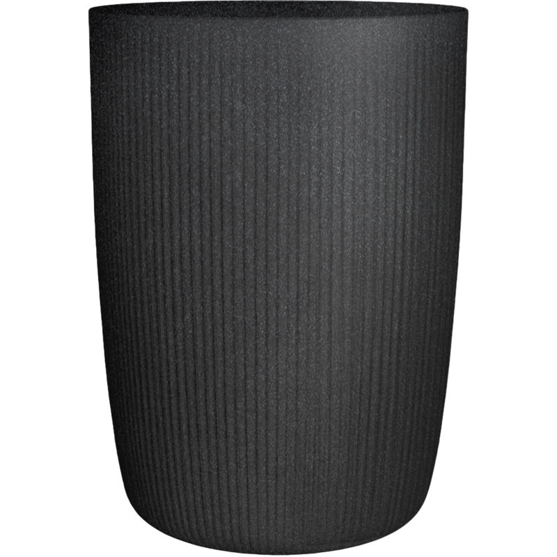 Linetto High 54. pot haut/pot de fleurs/pot de plantes. rond. en plastique couleur : Stony Black. 38.6 cm diamètre. 53.9 cm hauteur. 50 l vol.