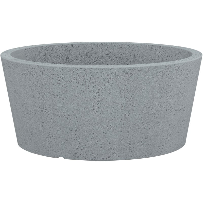 C-Cone 40. coupe à plantes/pot de fleurs/pot de plantes. rond. en plastique couleur : Stony Grey. 39 cm de diamètre. 17.5 cm de hauteur. 15 l de