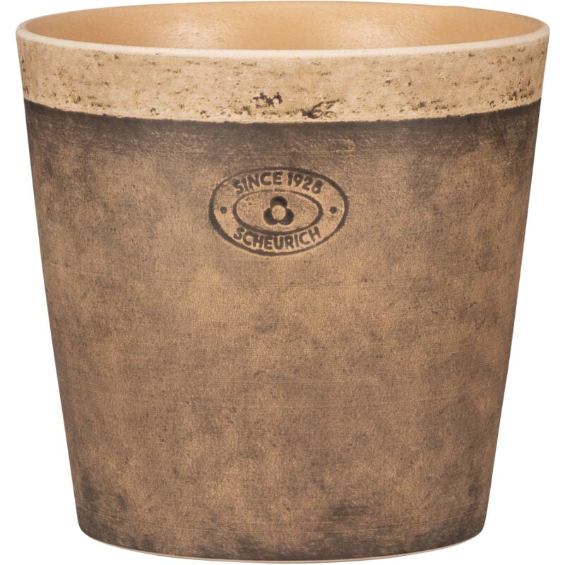 Toscana, pot de fleurs en céramique, couleur : Toscana Nero, diamètre 16 cm, hauteur 12.8 cm, 2 l vol. - Scheurich