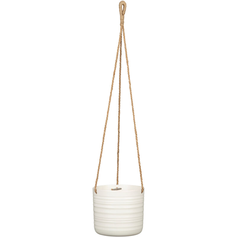 Scheurich Cottage. suspension en coton longueur 56 cm & céramique. couleur : Soft Wool. 16.6 cm de diamètre. 16.7 cm de hauteur. 2.6 l vol.