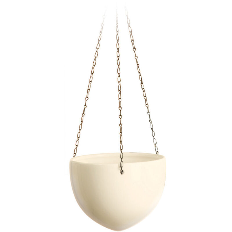 Hanging Pot. pots suspendus en céramique. couleur : crème. 18 cm de diamètre. 14.8 cm de hauteur. 1.6 l vol. - Scheurich