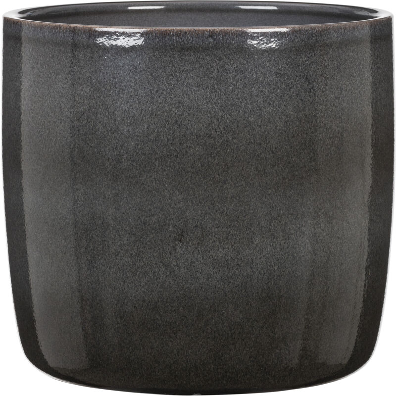 Solido, pot de fleurs en céramique, couleur : Mystic Grey, 24.1 cm de diamètre, 21.9 cm de hauteur, 8.2 l vol. - Scheurich