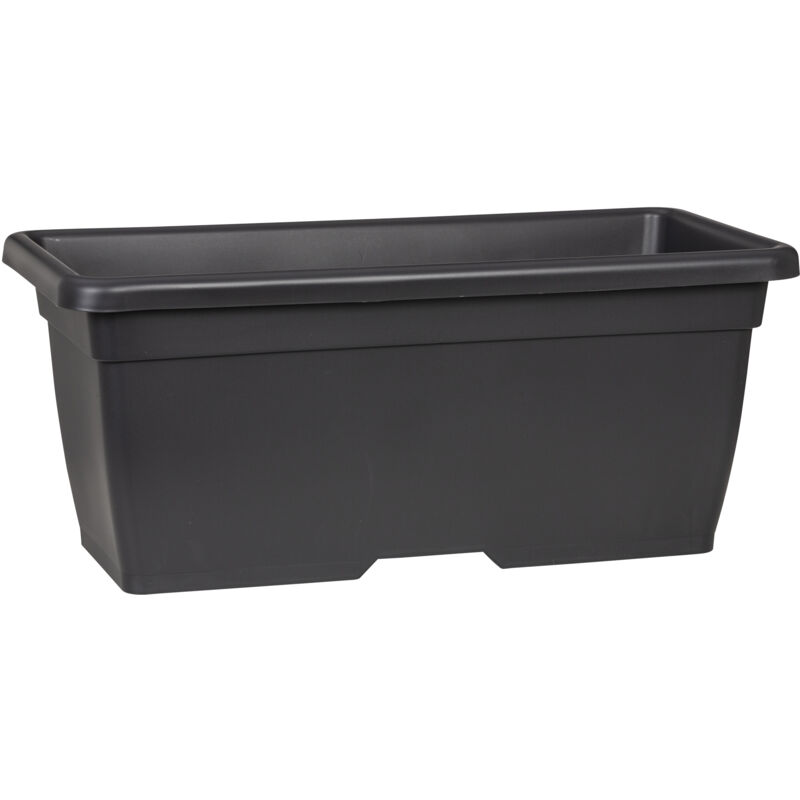 Nora Long 80. vase/pot de fleurs/jardinière. rectangulaire. en plastique. couleur : Metallic Grey. largeur 80 cm. profondeur 40 cm. hauteur 34 cm.