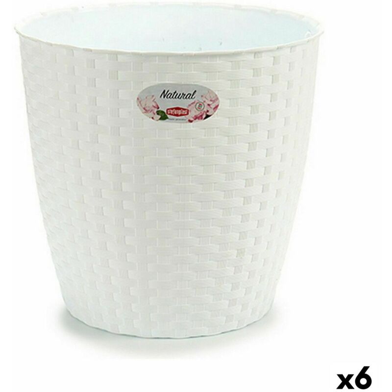 Stefanplast - Porte-pot de fleurs white plastic 29 x 27 x 29 cm (6 pièces)
