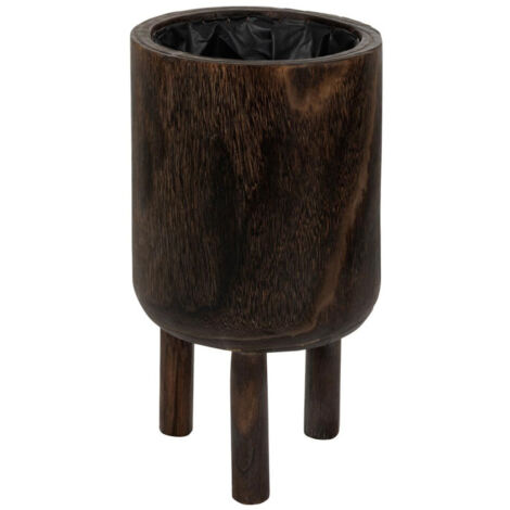 Cache-Pot sur Pied en Bois "Froto" 34cm Marron
