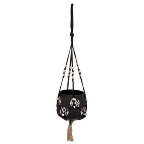 Cache-Pot Suspendu "Tropique Australe" 55cm Noir