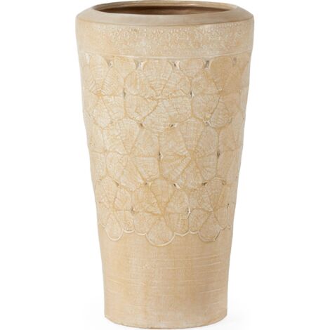 Cache pot terre cuite crème lavante finition artisanale élégante - crème lavante terre cuite naturelle