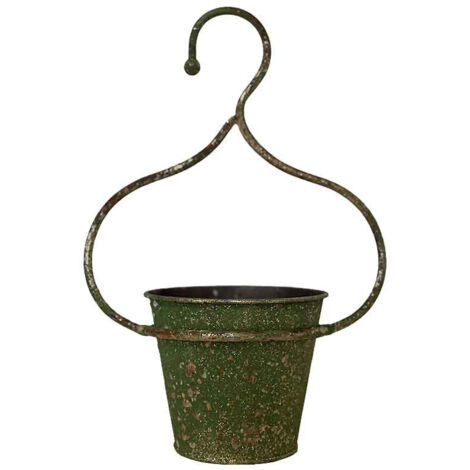 Cache pot vert de gris 21x13x29cm