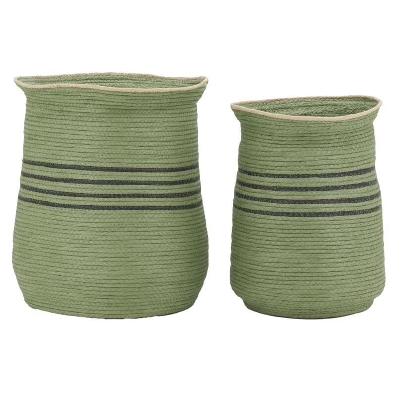 Cache-pots en jonc vert (lot de 2)