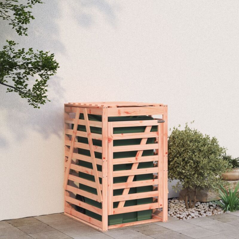 Cache-poubelle de jardin Abri pour poubelle sur roulettes bois massif de douglas, ASAF54993 design in