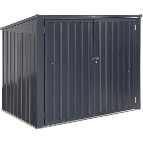 Cache poubelle double couleur gris anthracite. 1.75m²