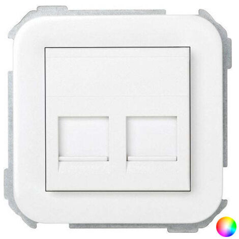 Cache pour 2 connecteurs RJ AMP blanc Simon 31089-60