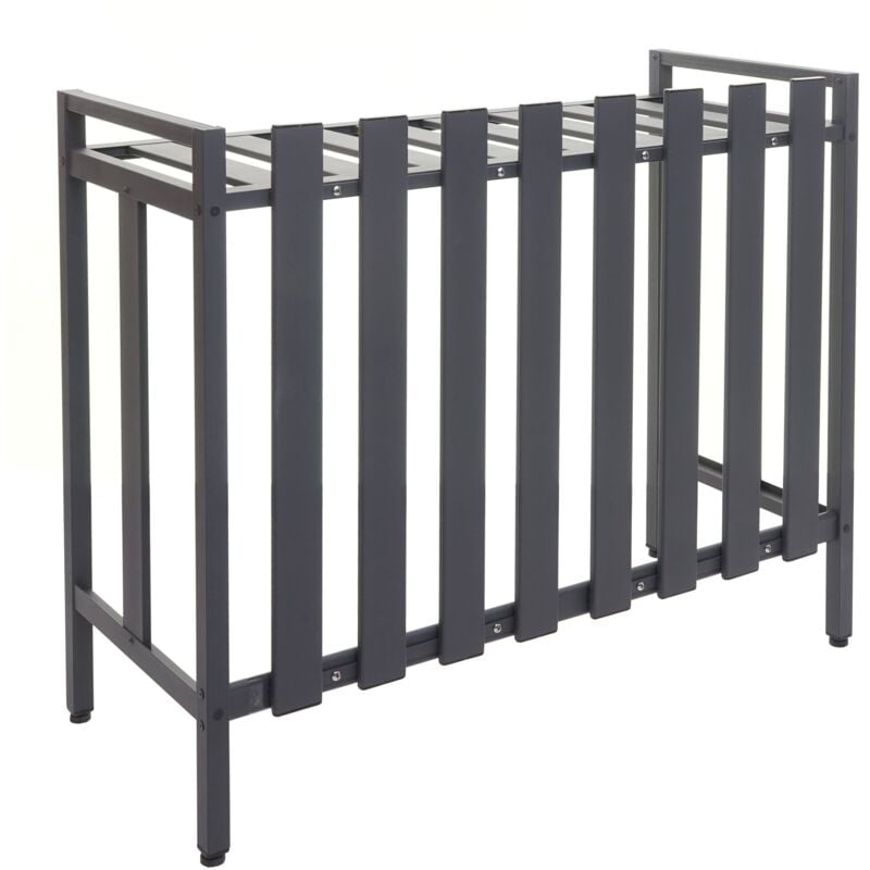 Cache pour climatiseur/pompe à chaleur HHG 398 étagère pour plantes, métal 80x90x39cm, gris