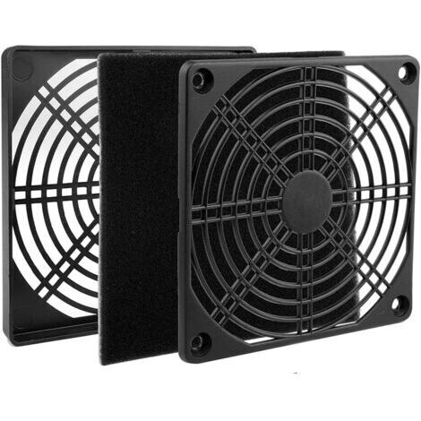 Cache pour emplacement PCI (avec vis) et cache pour ventilateur (avec filtre à poussière ultra-mince) (2 boîtes de filtre à poussière, 120 x 120 mm, noir)