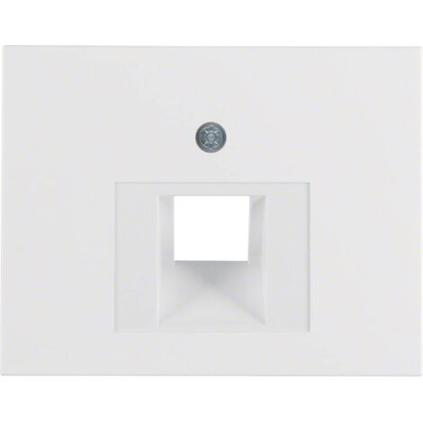Cache pour prise téléphone/réseau de la série « Berker K1 » IP20 5,5x7x1,6cm couleur blanc polaire