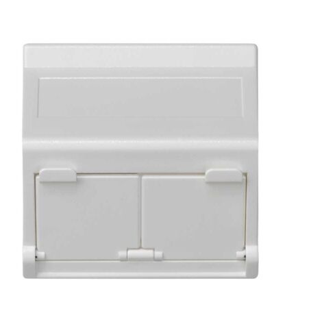 Cache-poussière incliné K45 avec 2 modules MD blanc neige SIMON KB80 / 9