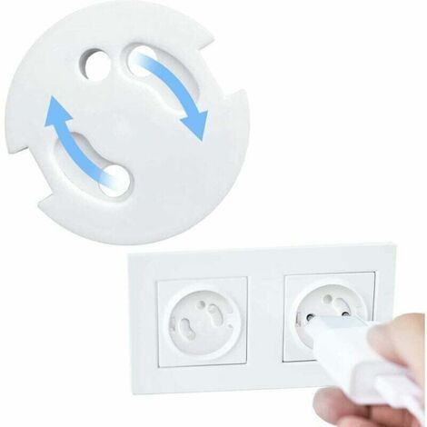 Cache Prise Bébé Français-Protection Prises Bebe-Caches Prises Electrique-Sécurité Enfant-Mécanisme Tournant 10Pcs