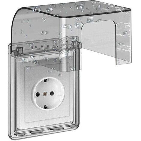 Cache Prise Étanche Type 86 pour Salle de Bain et Cuisine – Couvercle de Prise Murale 10,8x7,5x12,3 cm Ortviai