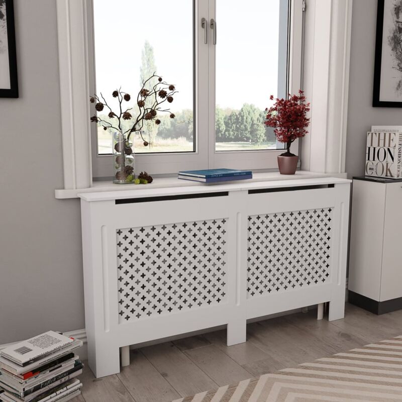 vidaXL Heizkörperabdeckung Weiß 152x19x81,5 cm MDF