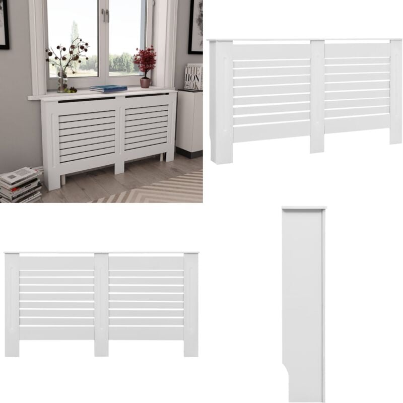 Cache-radiateur Blanc 152x19x81,5 cm mdf - cache-radiateur - revêtement de radiateur - Home & Living - Blanc