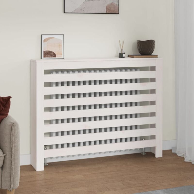 Vidaxl - Cache-radiateur Blanc 108,5x19x84 cm Bois massif de pin