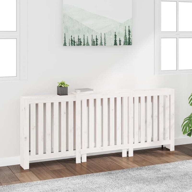 Vidaxl - Cache-radiateur Blanc 210x21x85 cm Bois massif de pin