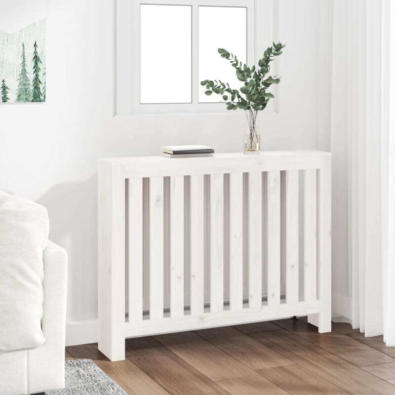 Vidaxl - Cache-radiateur Blanc 108,5x19x84 cm Bois massif de pin
