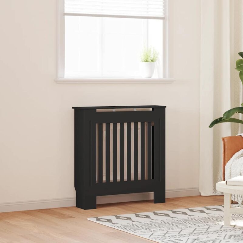 vidaXL Cache-radiateur MDF Noir 78 cm 325560