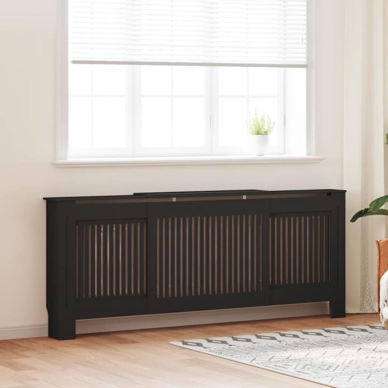 vidaXL Cache-radiateur MDF Noir 205 cm 325548