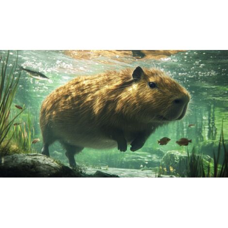 Cache radiateur Cache radiateur décoratif CAPYBARA dans l'eau 60x100
