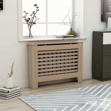 Cache radiateur Contemporain - Couverture de Radiateur 112x19x81 cm MDF Chic-634989