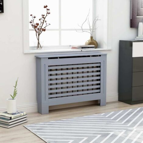 Cache radiateur Contemporain - Couverture de Radiateur Anthracite 112x19x81 cm MDF Chic-843672