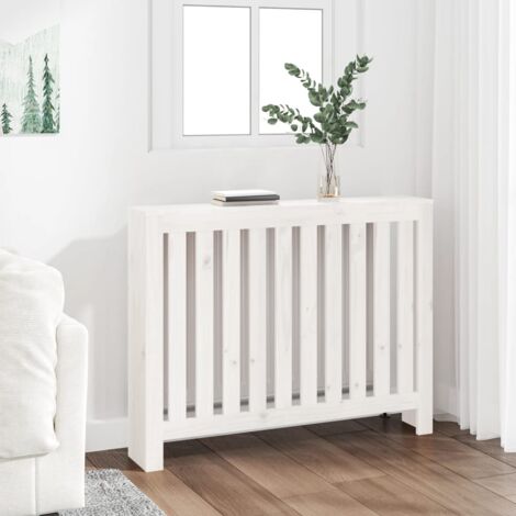 Cache-radiateur Équipement pour radiateur Blanc 108,5x19x84 cm Bois massif de pin 25427
