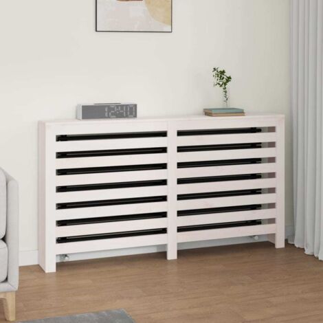 Cache-radiateur  Équipement pour radiateur Blanc 153x19x84 cm Bois massif de pin 36172
