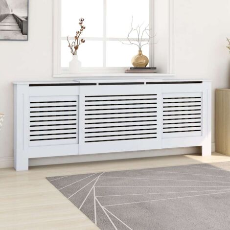 Cache-radiateur Équipement pour radiateur MDF Blanc 205 cm 95772