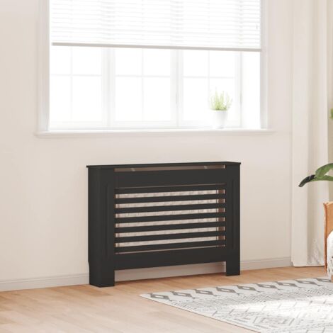 Cache-radiateur Équipement pour radiateur Noir 112x19x81 cm MDF 67349