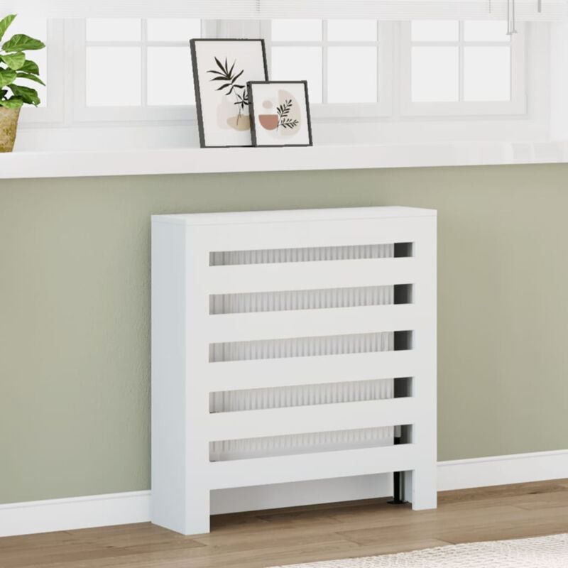 vidaXL Cache-radiateur blanc 78x20x82 cm bois d'ingénierie