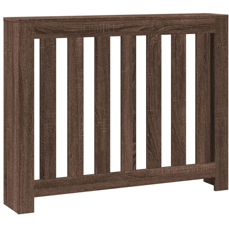 Cache-radiateur chêne marron 104x20x82 cm bois d'ingénierie