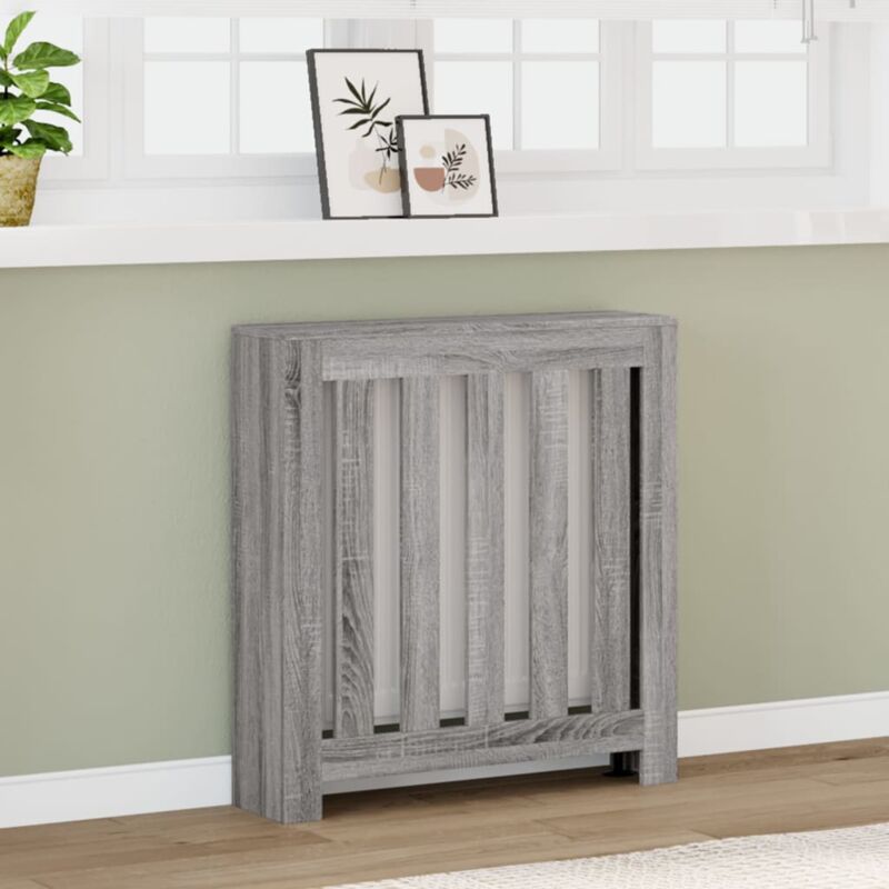 Cache-radiateur sonoma gris 78x20x82 cm bois d'ingénierie vidaXL