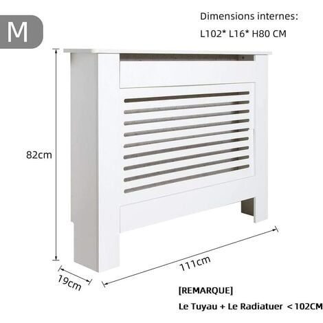 Cache Radiateur - Maison Décoration Moderne pour Salon - Blanc - 111(L)*19(P)*82(H)cm - Mondeer