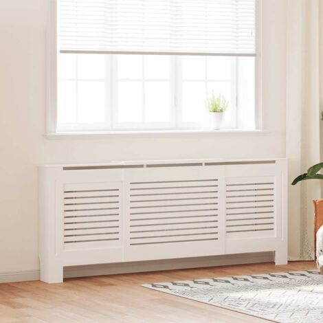 Cache-radiateur MONSTERSHOP Blanc En MDF - Motif Grillagé - L 111,5 Cm