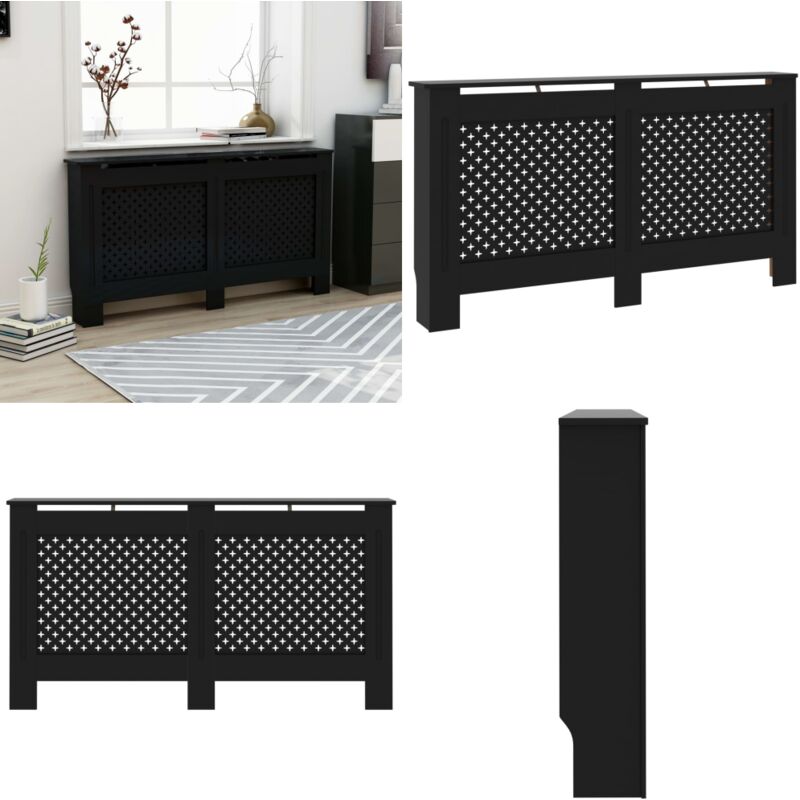 Cache-radiateur noir 152x19x81,5 cm mdf - cache-radiateur - cache-radiateurs - Home & Living - Noir